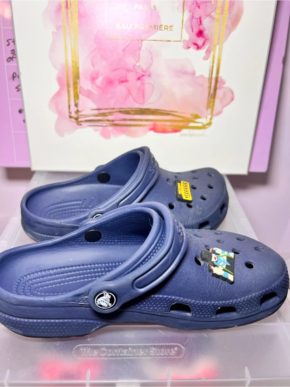 CROCS Kids Navy Blue Classic Clog with Charms